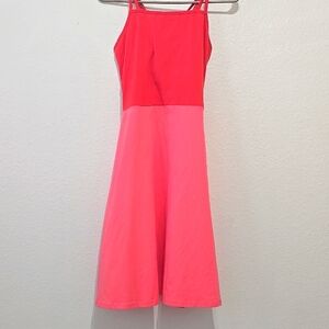 Pact red and pink color block dress L NWT!